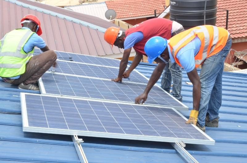 Solar panels on a Ghanaian roof